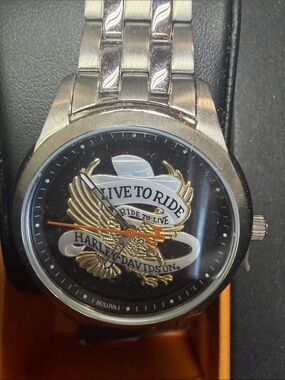 Bulova x Harley-Davidson Live to Ride Men's Silver Watch - Black Dial
